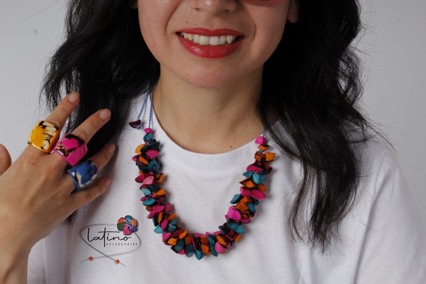 Multicolour Tagua Necklace Set